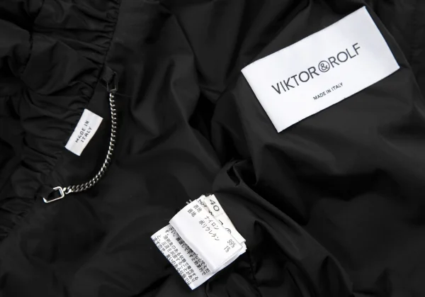 ヴィクター＆ロルフVIKTOR&ROLF 袖着脱ビッグカラー中綿ジャケット 黒40 K-115533_019
