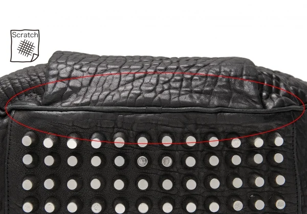アレキサンダーワンALEXANDER WANG ボトムスタッズシュリンクレザーショルダーバッグ 黒 K-115536_007