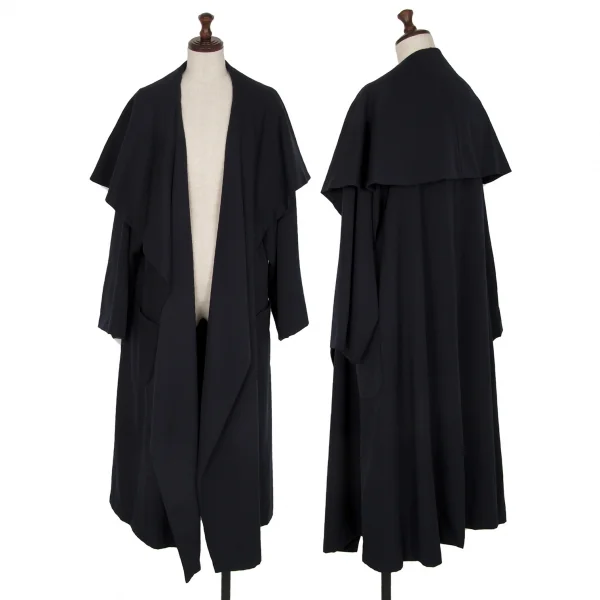 ワイズY's ウールドレープボタンレスコート 紺M位 K-115547_001