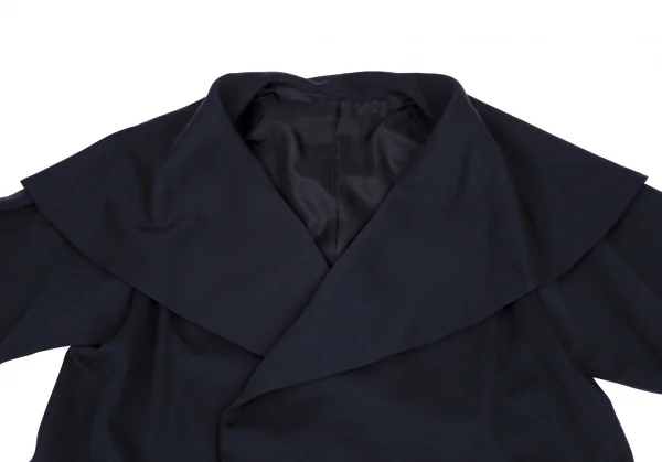 ワイズY's ウールドレープボタンレスコート 紺M位 K-115547_003