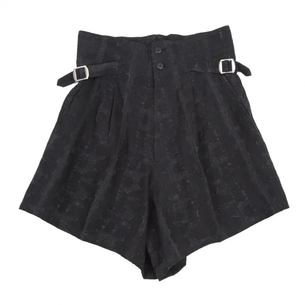 ワイズY's レーヨンポリサイドベルト総柄ショートパンツ