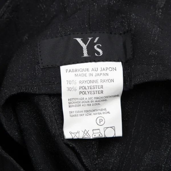 ワイズY's レーヨンポリサイドベルト総柄ショートパンツ チャコールM位 K-115549_014