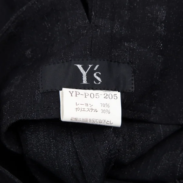 ワイズY's レーヨンポリサイドベルト総柄ショートパンツ チャコールM位 K-115549_015