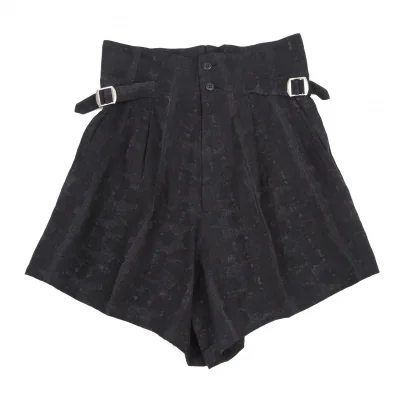 ワイズY's レーヨンポリサイドベルト総柄ショートパンツ