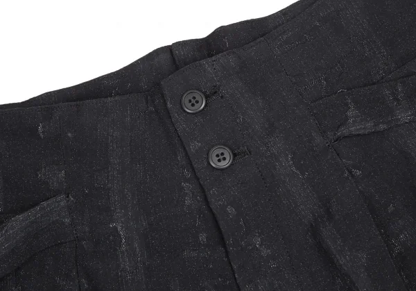 ワイズY's レーヨンポリサイドベルト総柄ショートパンツ チャコールM位 K-115549_003