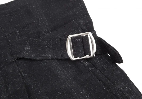 ワイズY's レーヨンポリサイドベルト総柄ショートパンツ チャコールM位 K-115549_006