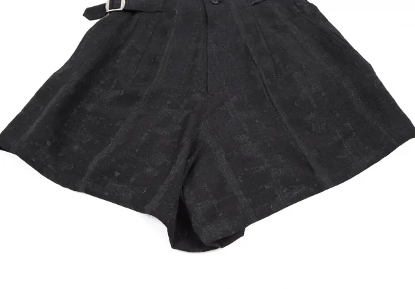 ワイズY's レーヨンポリサイドベルト総柄ショートパンツ チャコールM位 K-115549_008