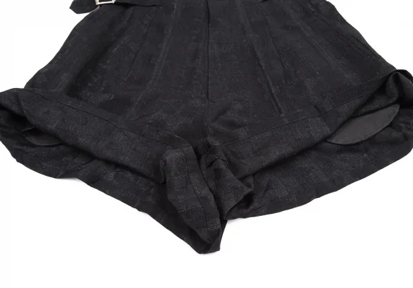 ワイズY's レーヨンポリサイドベルト総柄ショートパンツ チャコールM位 K-115549_009