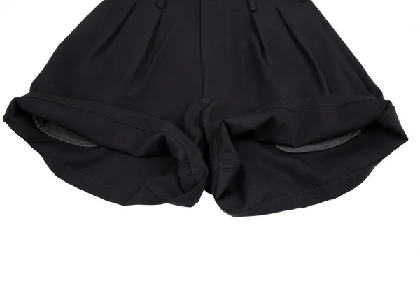 ワイズY's ウールギャバツータックショートパンツ 濃紺M位 K-115550_010