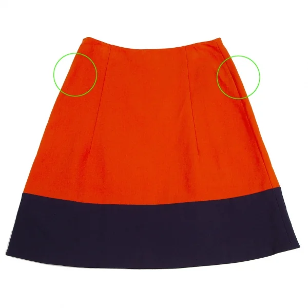 マルニMARNI バイカラー切替台形スカート オレンジ紺40 K-115562_009