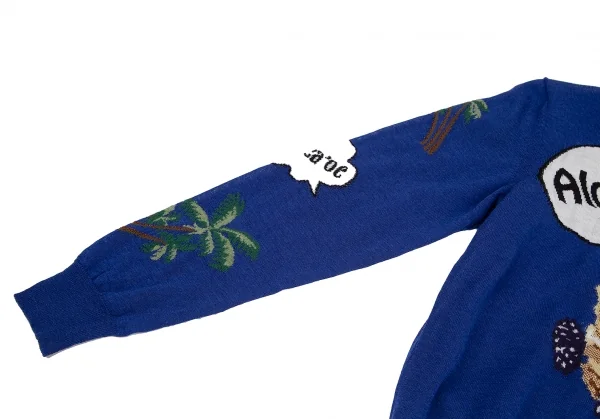 トリコ コムデギャルソン トリコスペシャルtricot COMME des GARCONS tricot Special ハワイアンパンケーキインターシャニット 青S位 K-115563_005