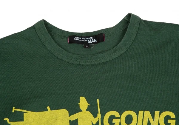 ジュンヤワタナベマンピンク コムデギャルソンJUNYA WATANABE MAN PINK COMME des GARCONS ファーマープリント製品染めTシャツ 深緑S K-115564_002