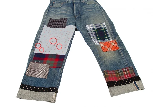 ジュンヤワタナベ コムデギャルソン デニムJUNYA WATANABE COMME des GARCONS denim マルチファブリックパッチワークデニムパンツ 淡インディゴS K-115566_006