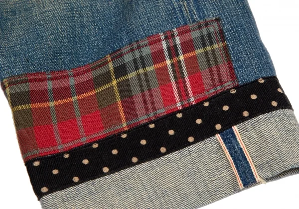 ジュンヤワタナベ コムデギャルソン デニムJUNYA WATANABE COMME des GARCONS denim マルチファブリックパッチワークデニムパンツ 淡インディゴS K-115566_010