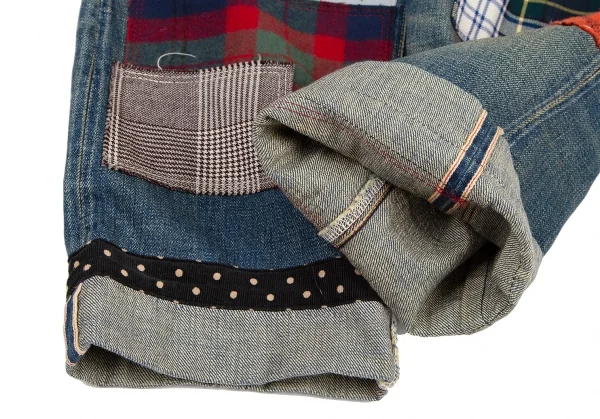 ジュンヤワタナベ コムデギャルソン デニムJUNYA WATANABE COMME des GARCONS denim マルチファブリックパッチワークデニムパンツ 淡インディゴS K-115566_011