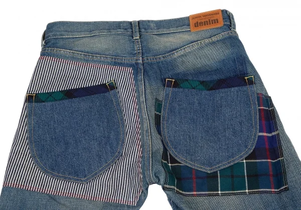 ジュンヤワタナベ コムデギャルソン デニムJUNYA WATANABE COMME des GARCONS denim マルチファブリックパッチワークデニムパンツ 淡インディゴS K-115566_013