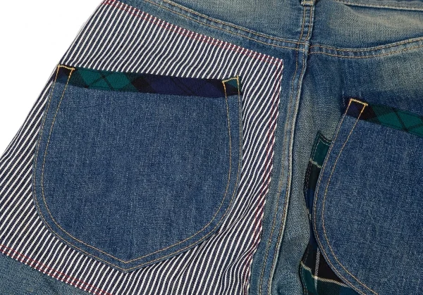 ジュンヤワタナベ コムデギャルソン デニムJUNYA WATANABE COMME des GARCONS denim マルチファブリックパッチワークデニムパンツ 淡インディゴS K-115566_015