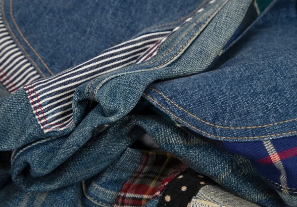 ジュンヤワタナベ コムデギャルソン デニムJUNYA WATANABE COMME des GARCONS denim マルチファブリックパッチワークデニムパンツ 淡インディゴS K-115566_017