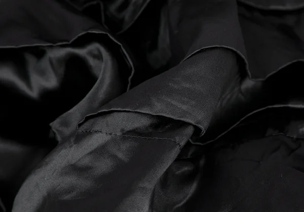 コムコム コムデギャルソンCOMME des GARCONS サテンティアードフリルサルエルパンツ 黒S K-115579_011
