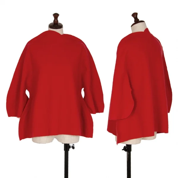 コムデギャルソンCOMME des GARCONS ウールフェルト2次元トップス 赤XS K-115589_001