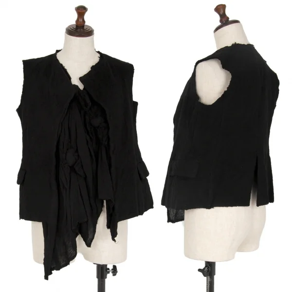 コムデギャルソンCOMME des GARCONS ノットデザインレイヤードジレベスト 黒S K-115590_001