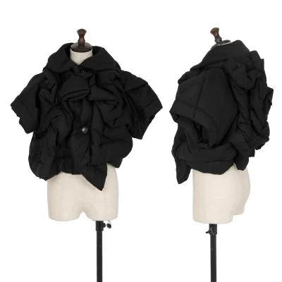 コムデギャルソンCOMME des GARCONS ギャザーデザイン中綿ウールジャケット 黒
