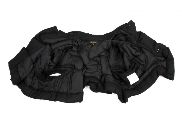 コムデギャルソンCOMME des GARCONS ギャザーデザイン中綿ウールジャケット 黒XS K-115593_008