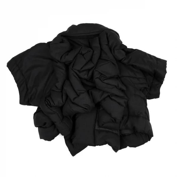 コムデギャルソンCOMME des GARCONS ギャザーデザイン中綿ウールジャケット 黒XS K-115593_010