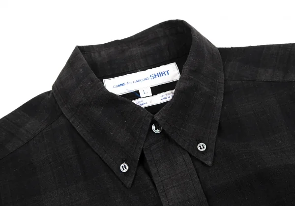 コムデギャルソン シャツCOMME des GARCONS SHIRT コットンチェックボタンダウンシャツ チャコールL K-115608_005