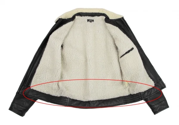 A.P.C. Boa Collar Leather Jacket K-115609_010