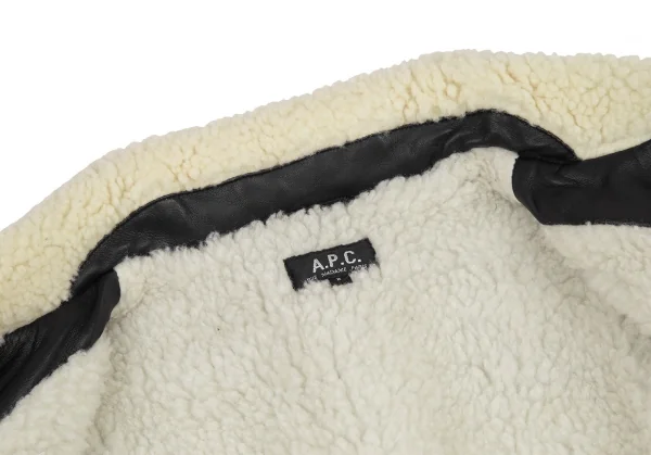 A.P.C. Boa Collar Leather Jacket K-115609_012