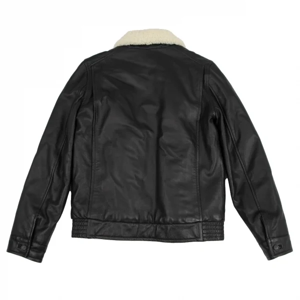 A.P.C. Boa Collar Leather Jacket K-115609_013