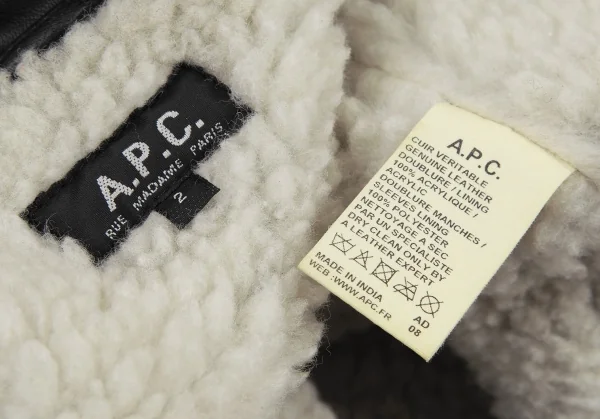 A.P.C. Boa Collar Leather Jacket K-115609_016