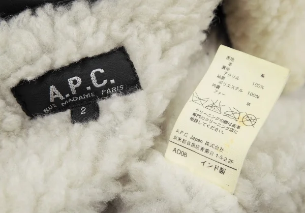 A.P.C. Boa Collar Leather Jacket K-115609_017