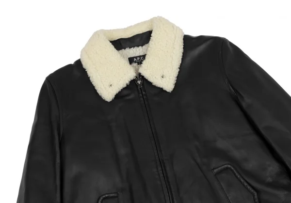 A.P.C. Boa Collar Leather Jacket K-115609_002