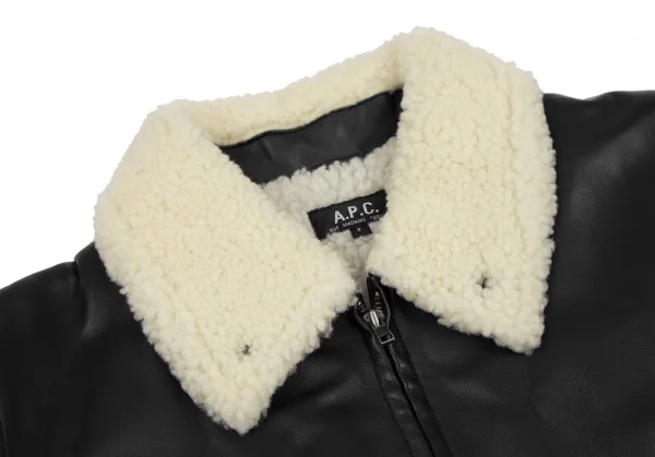 A.P.C. Boa Collar Leather Jacket K-115609_003