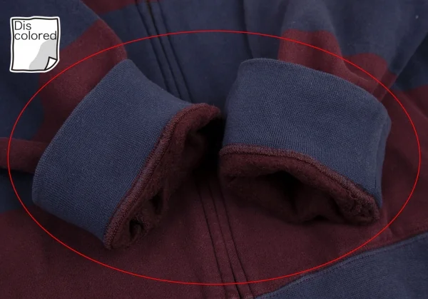 ポロラルフローレンPOLO RALPH LAUREN ポニーワンポイント刺繍ボーダージップアップパーカー エンジ青170 K-115615_007