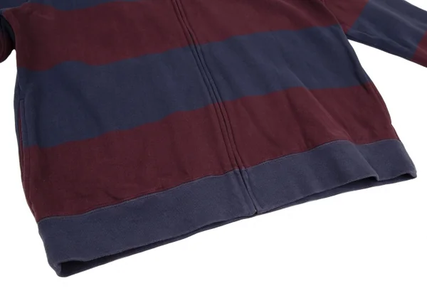 ポロラルフローレンPOLO RALPH LAUREN ポニーワンポイント刺繍ボーダージップアップパーカー エンジ青170 K-115615_008