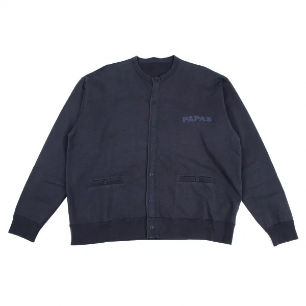 Papas Logo Print Sweat Cardigan Navy 50L K-115645_001
