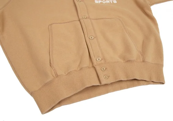 パパスPapas ロゴプリントボタン開きパーカー キャメルL K-115646_011