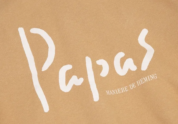 パパスPapas ロゴプリントボタン開きパーカー キャメルL K-115646_015