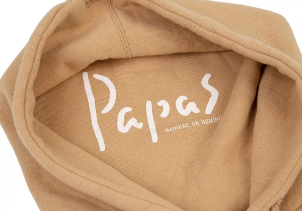 パパスPapas ロゴプリントボタン開きパーカー キャメルL K-115646_004