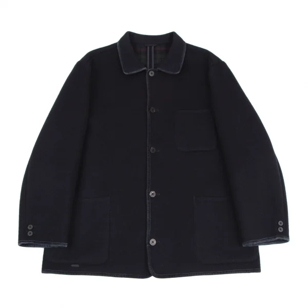 パパスPapas ウールダブルフェイスパイピングジャケット 紺52LL K-115653_001