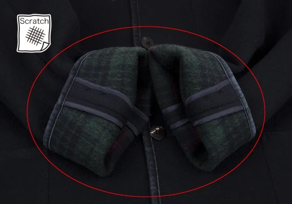 パパスPapas ウールダブルフェイスパイピングジャケット 紺52LL K-115653_010