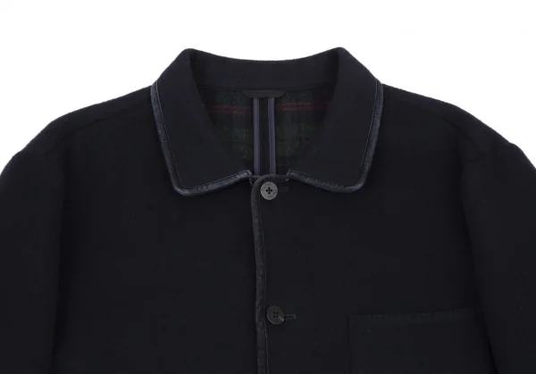 パパスPapas ウールダブルフェイスパイピングジャケット 紺52LL K-115653_002