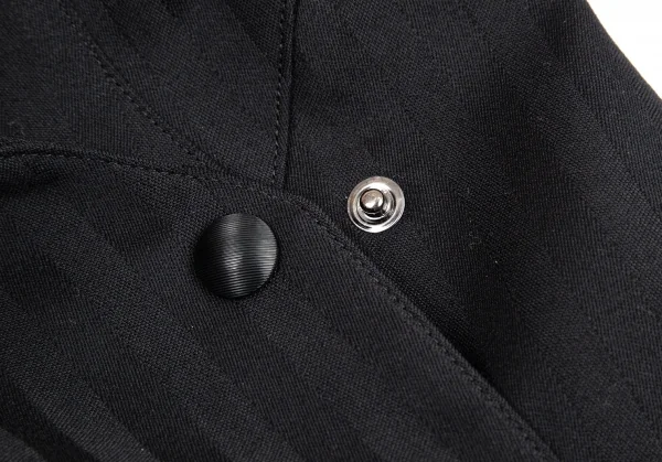 ティエリーミュグレー Thierry Mugler シャドーストライプウエストシェイプ切替ウールジャケット 黒7AR K-115662_010