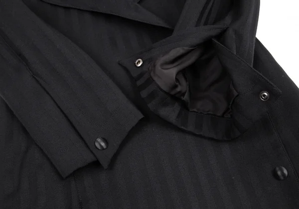 ティエリーミュグレー Thierry Mugler シャドーストライプウエストシェイプ切替ウールジャケット 黒7AR K-115662_006