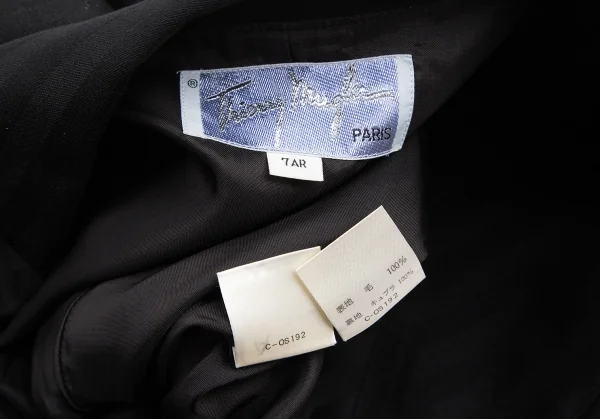 ティエリーミュグレー Thierry Mugler シャドーストライプウールセットアップ 黒7AR/60-88 K-115664_010