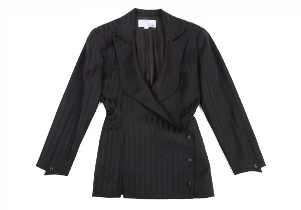 ティエリーミュグレー Thierry Mugler シャドーストライプウールセットアップ 黒7AR/60-88 K-115664_003