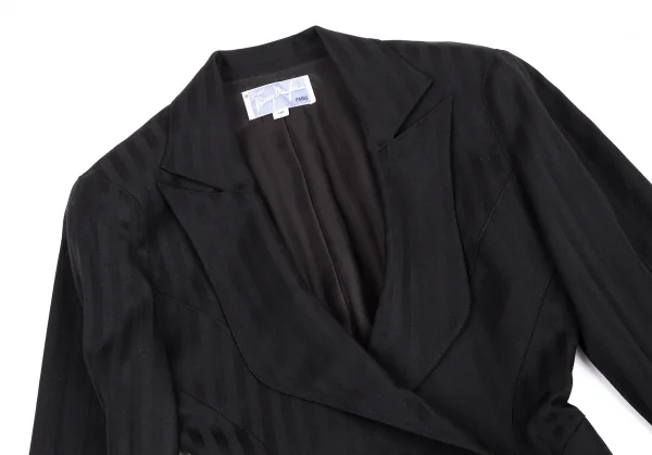 ティエリーミュグレー Thierry Mugler シャドーストライプウールセットアップ 黒7AR/60-88 K-115664_004